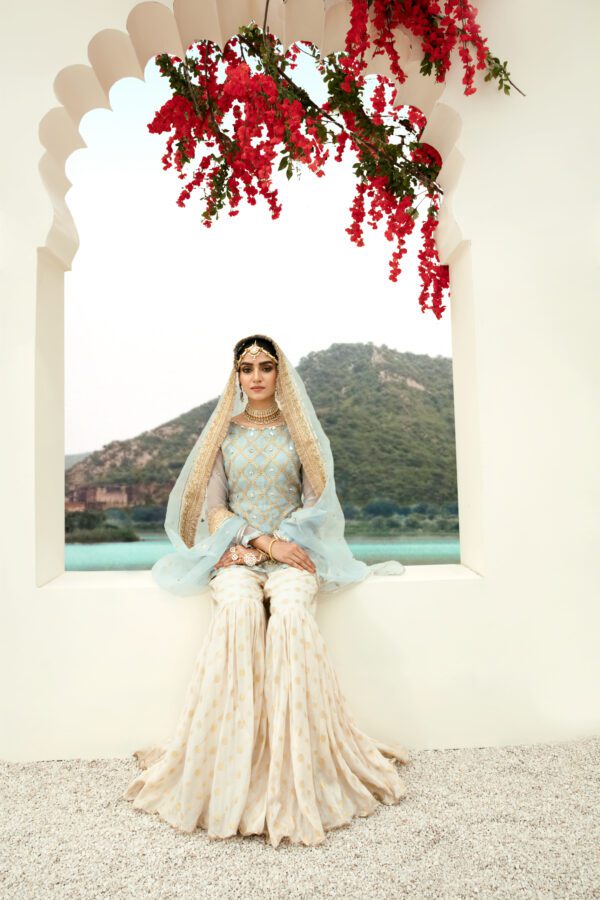 Ice Blue Gharara Dress - Image 4
