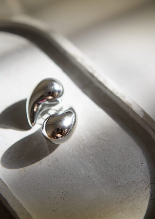 Tear Drop Earring Silver - Image 3