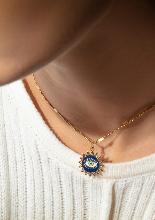 Blue Eyes Sun Necklace - Image 2
